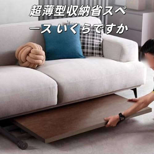 YBGY折りたたみ式ダイニングテーブルは、高さ調節が可能で、ガスリフト式を採用しており、組み立て不要で、一人暮らしに最適です。低めのテーブルデザインなので、リビングルームにもぴったりです。 (エレガントなホワイト,120cm*60cm) [並行輸入品] [5]
