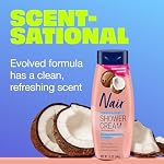 Nair Sensitive Formula Shower Cream, Quick and Easy Hair Removal Cream with Coconut Oil and Vitamin E for Body, 12 oz - Image 4