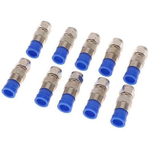 bnf 5x10 Pieces RG6 Quad Shield Coaxial Cables F Connector