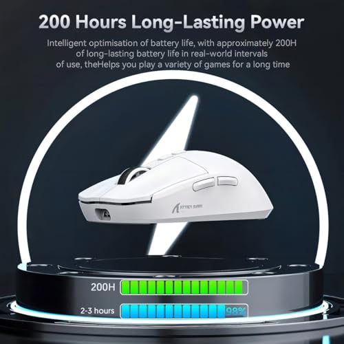 Attack Shark X6 Bluetooth Mouse Gamer Pixart Paw3395 Trimodo (Branco,Moderno)