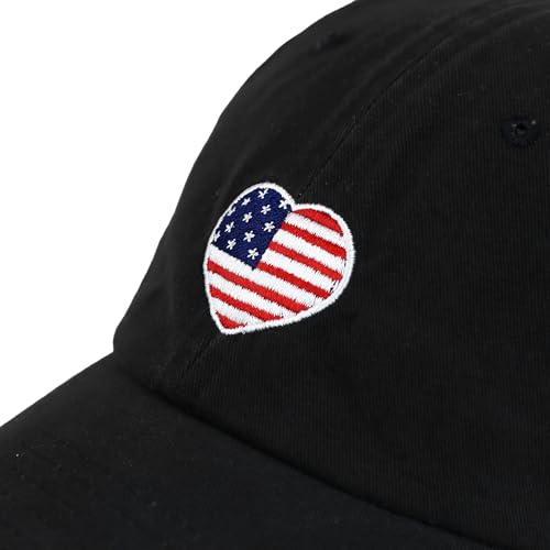 Image of USA Flag & Embroidery Premium 100% Cotton Low Profile Adjustable Baseball Dad Cap