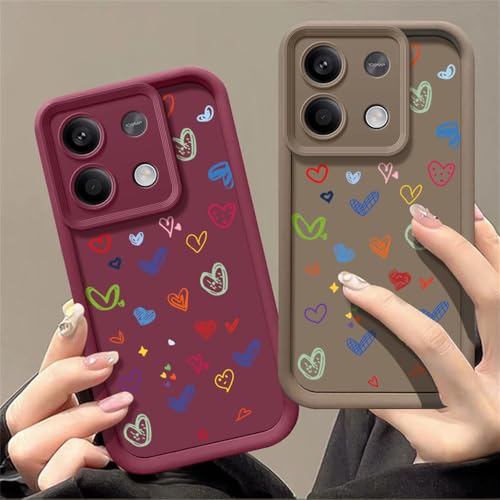 Capa de silicone com estampa de coração para Xiaomi Poco F6 X5 X6 M6 11T 13T Pro Redmi Note 11 12 13 10 Pro Plus 4G 5G 11S, preta, para Redmi Note 11 Pro