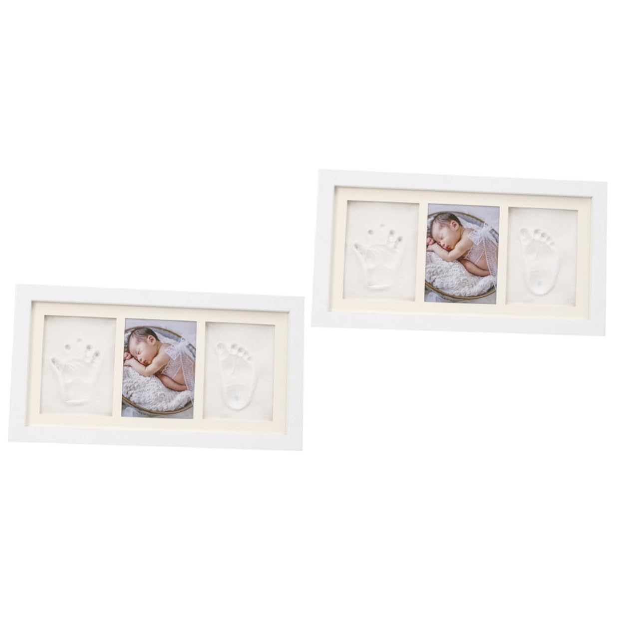 Cadre photo mains et blanc Yardwe avec encre pour souvenir de naissance