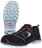  Zapatillas de Trabajo Nitras 7310 Easy Step I - Zapatillas de Seguridad S1P para Hombre Mujer - Gorra con Punta de Acero Resistente al Agua y Antideslizante - Negro/Rojo, Tamaño 43