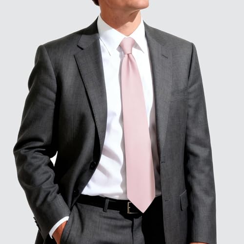 Image of Hi-Tie Men's Extra Long Solid Satin Tie Set 63 Inch /70 Inch Formal Necktie