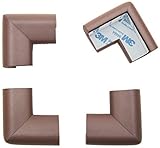 Roving Cove Baby Proofing Corner Guards (4 Pack), Heavy Duty (Shore A 20-N Density), Soft NBR Rubber Foam, 3M Pre-Taped, Coffee Brown
