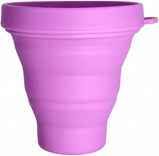 Collapsible Travel Cup, 200ml Foldable Silicone Cup with Lid & Strap, Portable Reusable Drinking Cup for Camping, Hiking, Travel, Picnic & Daily Use