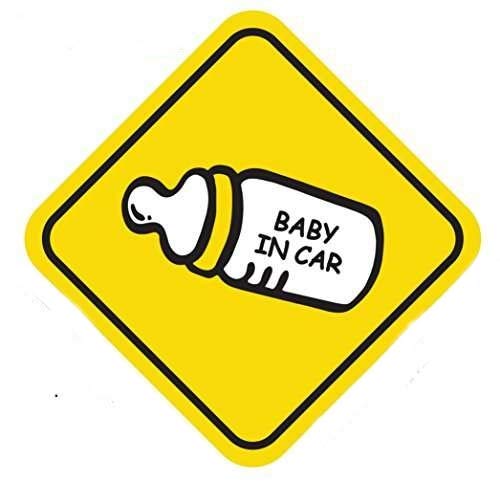 Fratelli Baby On Board -Weatherproof Car Safety Sign indicating a Baby / Infant / Caring Mother on Board-Adorable Design for Maximum Attention-Enhance Road Visibility & Safety-17X17 Cm Size (White Bottle)-picture-14