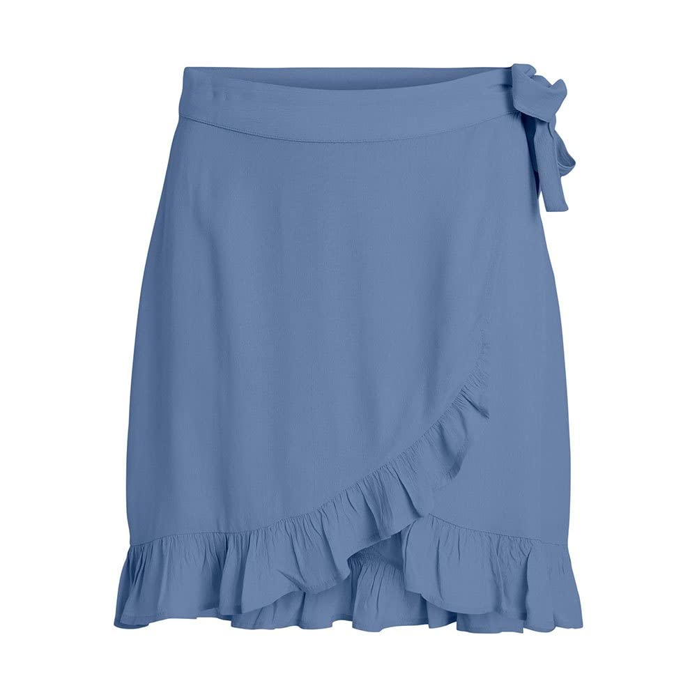 Vila Women's Vifini Hw Wrap Skirt/Su-Noos, English Manor, 8