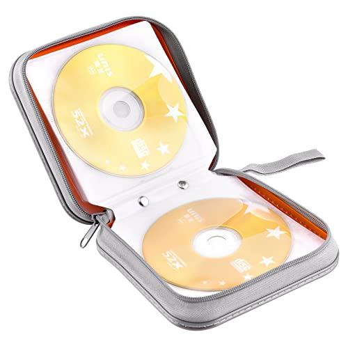 Cd Case, Bivisen Dvd Case Wallet Holder Binder 48 Capacity Cd/Dvd Cases Storage Holder Binder Organizer Wallet Book For Car Home Travel (Orange) #TOP4