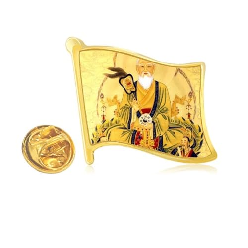 Pin's en métal doré dieu chinois avec finition bijouterie