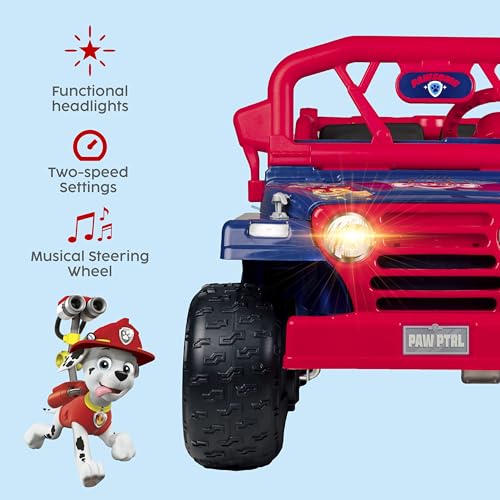 image for Voyager Paw Patrol 12V Kids Electric Ride-On Car, 2-Seater with Music,