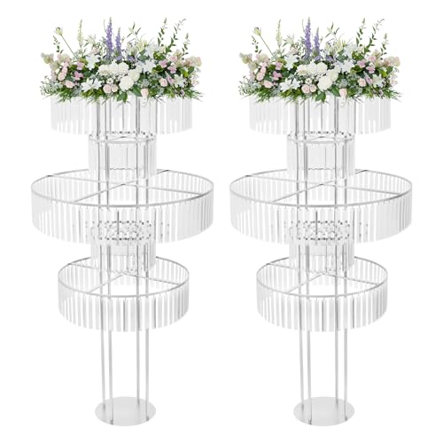 Fleur stand en cristal or de 5 étages pour décoration de réception - 2