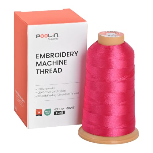 Image of Poolin Polyester Machine Embroidery Thread 4000M 40WT Hot Pink 0893