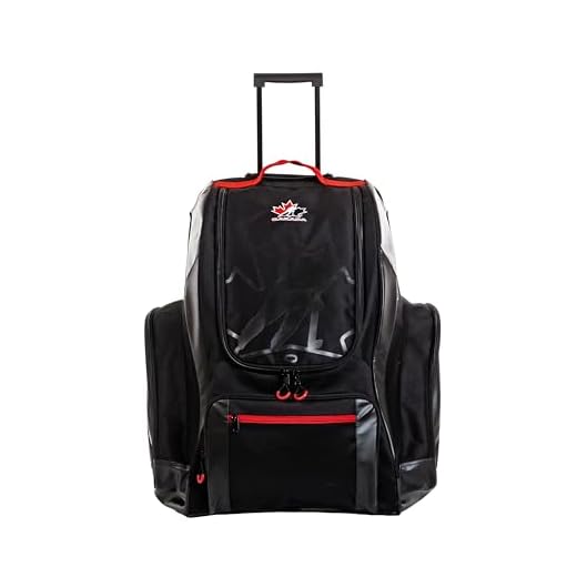 Hockey Canada Deluxe Wheeled Equipment Hockey BackPack, Black