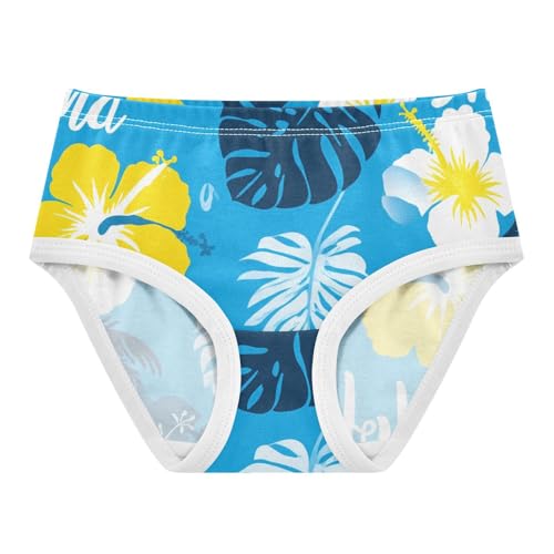 Girls Underwear Toddlers 2t Cotton Cute Panties Girl Personalized Briefs Kids Undies Tropical Yellow Floral Blue