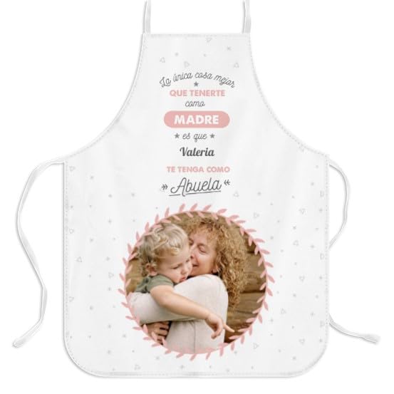 Wanapix | Delantal Personalizado día de la Madre | Regalo Original para Mamá | Mandil Cocina Mujer | Con Foto y Texto