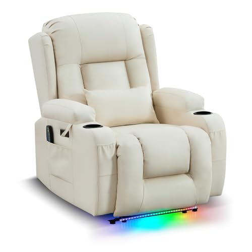 LIFTSHA Relaxsessel mit Liegefunktion für Erwachsene, Fernsehsessel Elektrisch Verstellbar mit Heizung & Vibrierende Massage, TV Sessel Heimkinositze mit LED-Umgebungslicht (1, Weiß) LIFTSHA Relaxsessel mit Liegefunktion für Erwachsene, Fernsehsessel Elektrisch Verstellbar mit Heizung & Vibrierende Massage, TV Sessel Heimkinositze mit LED-Umgebungslicht (1, Weiß)