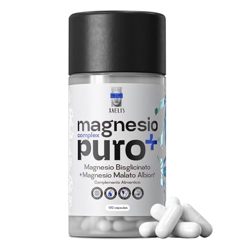 Xaelis Magnesio Bisglicinato y Malato Albion® – Magnesio Complex Puro+ – 120 Cápsulas – Alta Biodisponibilidad