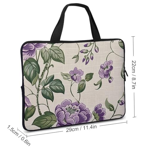 Bolso de hombro para laptop 10 pulgadas crema floral miniatura 3