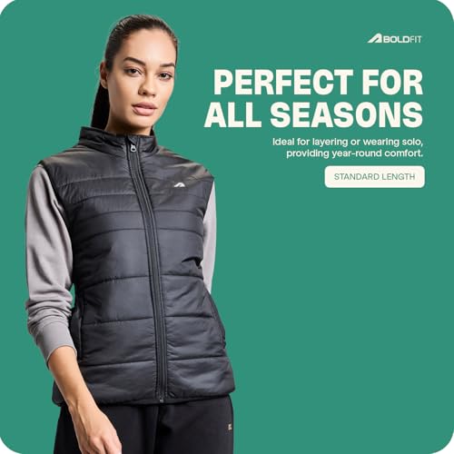Image of Boldfit Sleeveless Jacket For Women Puffer Jacket For Women Winter Wear Winter Jacket High Neck Jackets For Women Insulated Winter Jacket For Women Monsoon Winter Wear For Women Jacket