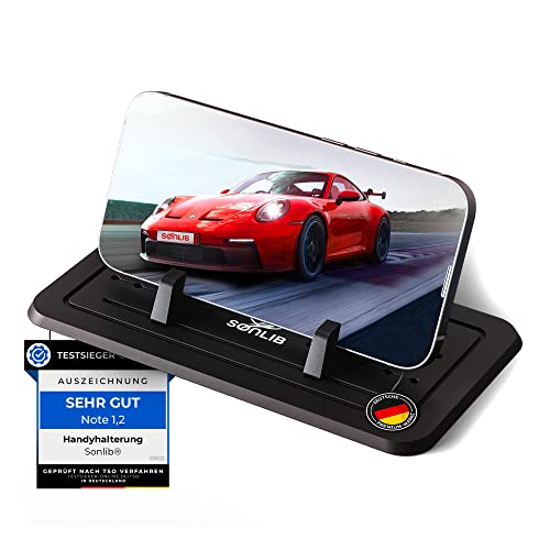 Sonlib Handy-Halterung-Auto | TESTSIEGER bei jedem Smartphone und Armaturenbrett | Antirutschmatte mit Handyhalterung | Top für iPhone Handy Navi | Universal Halterung Auto Silikon | Car Phone Holder