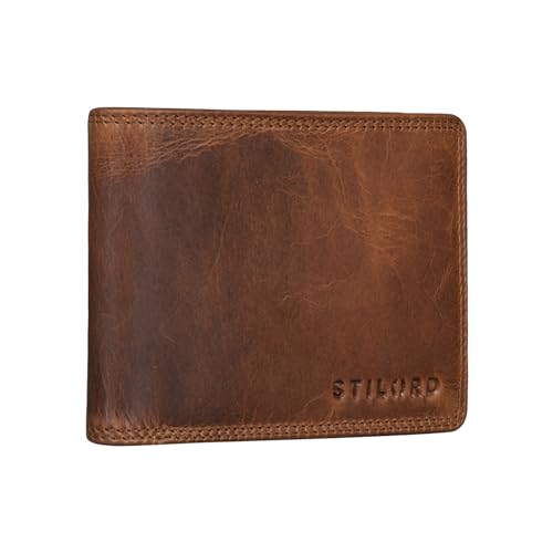 Portefeuille en cuir RFID STILORD noir avec porte-monnaie anti-piratage pour hommes