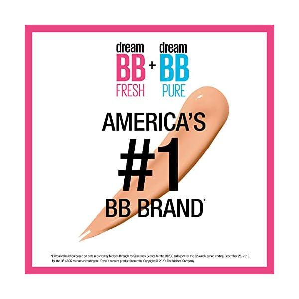 Maybelline-Dream-Fresh-Skin-Hydrating-BB-cream-8-in-1-Skin-Perfecting-Beauty-Balm-with-Broad-Spectrum-SPF-30-Sheer-Tint-Coverage-Oil-Free-LightMedium-1-Fl-Oz Maybelline Dream Fresh Skin Hydrating BB cream, 8-in-1 Skin Perfecting Beauty Balm with Broad Spectrum SPF 30, Sheer Tint Coverage, Oil-Free, Light/Medium, 1 Fl Oz