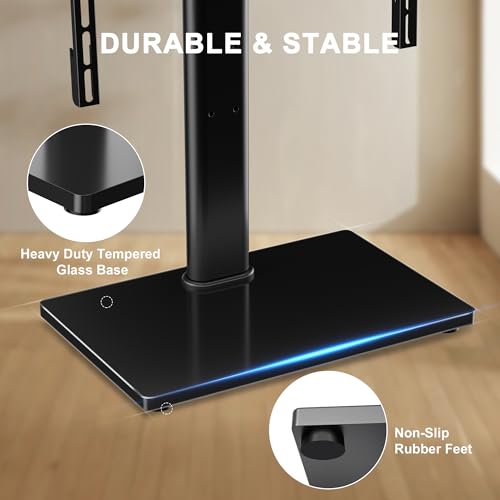 Image of XINLEI Universal Swivel TV Stand Base Table Top TV Stand for 23-70 Inch TVs 70 Degree Swivel, 6 Height Adjustable Tall Monitor Mount Stand, Max VESA 400x400mm,Holds up to 88lbs TS206