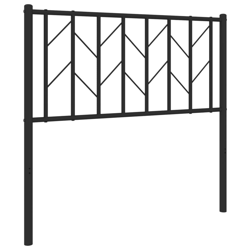 vidaXL Cabecero, Cabecera Decorativa con Patas, Cabezal de Estructura Marco de Cama, Cabecero para Dormitorio Hogar, Metal Negro 90 cm