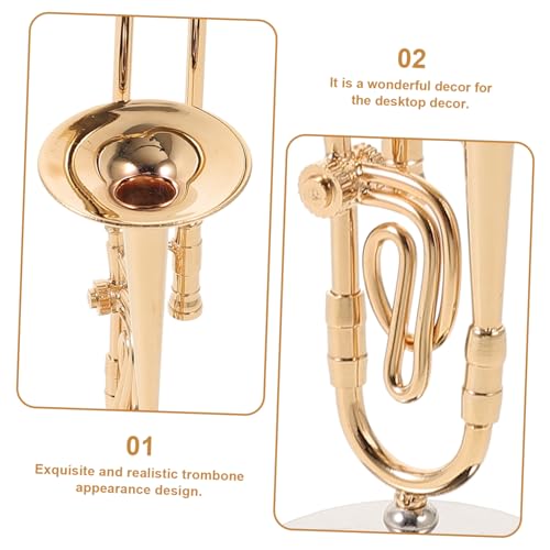 Trombone en cuivre pour bureau décoratif musical d'exception avec finition soignée - 7