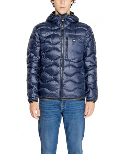 Blauer Chaqueta azul lisa con capucha y cremallera y bolsillos delanteros - Chaquetas, Azul, M