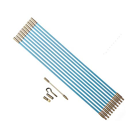 26 teiliges Set Kabel Verlegewerkzeug 20m (20 x 1m) aus glasfaserverstärktem Polyesther Cover