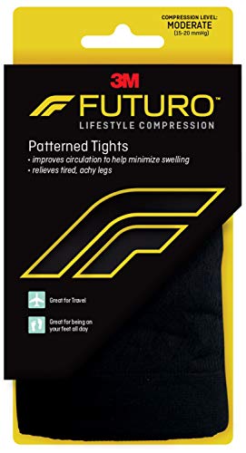 Futuro Pattern Tights for Women, Moderate Compression, 15-20 mm/Hg, Helps Improve Circulation to Help Minmize Swelling