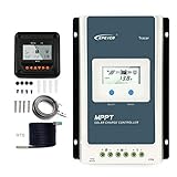 MPPT Solar Laderegler 12V / 24V DC automatisch erkennen, max. PV-Eingangsleistung 390W/12V, 780W/24V), max. Eingangsspannung 100V.