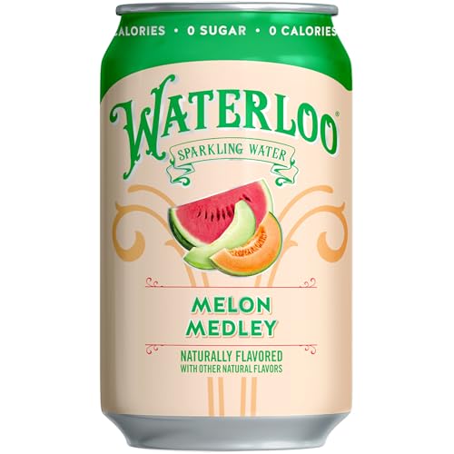 image for Waterloo Sparkling Water, Melon Medley Naturally Flavored, 12 Fl Oz Ca