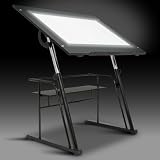 Studio Designs Zenith Drafting Light Table with Built-in Artograph® LED Light Pad, Adjustable Height & Angle Glass Drafting Desk, Modern Artist Workstation for Drawing, Tracing, Drafting & Design