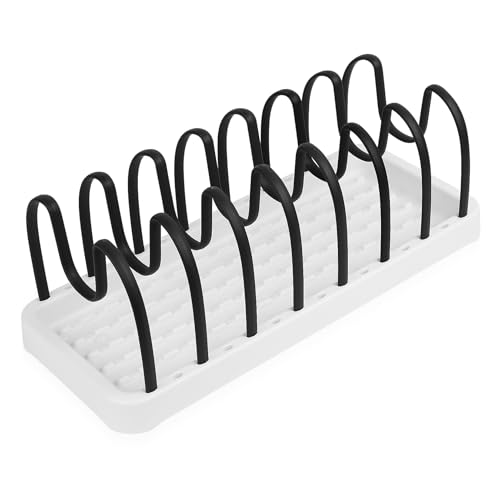 QJKEJI Organizador de Sartenes, Organizador Cocina, Organizador Sartenes y Ollas Cajon, Separador Sartenes, Soporte Sartenes de Cocina para Almacenar Tapas de Ollas, Plato, Sartenes, Tapaderas