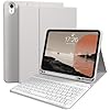 kenke Funda gris para iPad 10.ª o 11.ª gen. (2022/A16 de 2025) de 11/10.9 pulgadas y teclado Bluetooth inalámbrico y extraíble: delgado, ligero, ranura izquierda para lápiz, teclas cuadradas blancas