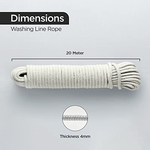 Washing Line Rope Outdoor Clothes Line Laundry Line Outdoors Multipurpose Braided Cotton Soft Rope for Garden Arts and Crafts - Image 2