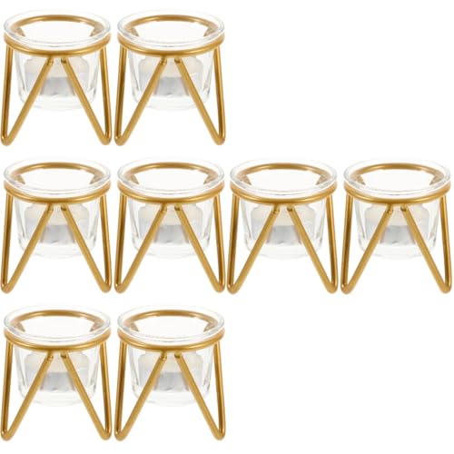 Gatuida 8 Set bicchiere per aromaterapia piedistalli di candele profumato candele da tè solare regalini natale strenne natale ornamento portacandele trasparente barattolo fai da te