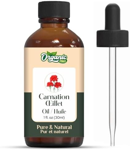 Organic Zing Carnation (Dianthus Caryophyllus) Oil | Pure & Natural Essential Oil for Skincare, Aroma & Diffuser - 30ml/1.01fl oz