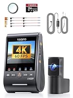 【A329S 2CH+HK6 Kit+256Card】 VIOFO A329S 2CH 4K 60FPS Dashcam vorne hinten, 4K + 2K Dual Dashcam Auto, Upgraded Energiespar-Parkmodus, Wi-Fi 6 u. App Steuerung – Ansicht 1