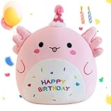 Gudisi Axolotl Plush Adorable Axolotl Stuffed Animals Soft Birthday Gift Axolotl Plushies Pillow for Kids Boys Girls Pink 12 inch