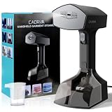 Cadrim Planxa de Vapor Vertical Planxa Roba Vertical 2000W 3 Nivells Vapor Ajustables 15s Escalfament Ràpid Mode Penjar i Planxar Pla 350ml Aigua Alumini Ceràmic Per a Oficina Casa Viatge(Negre