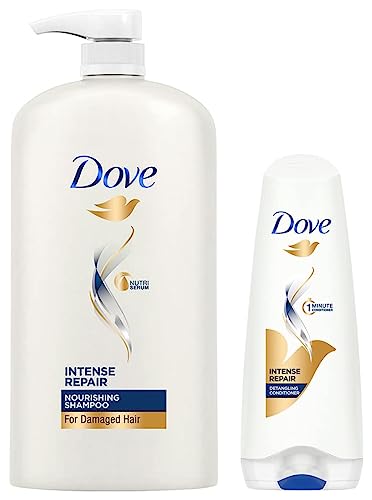 Dove Intense Repair Shampoo, 1L & Dove Hair Therapy Intense Repair Conditioner, 175ml