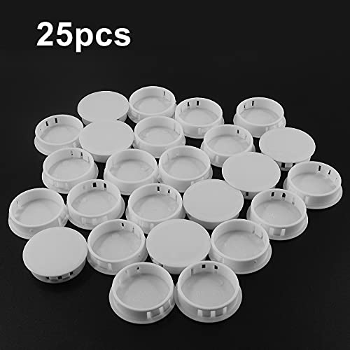 Image of 25 Pcs White 1 1 /2 Inch (38mm) Hole Plug | Plastic, Round End Cap, Flush Type Tube Insert, For Chair Furniture Glide Protectors