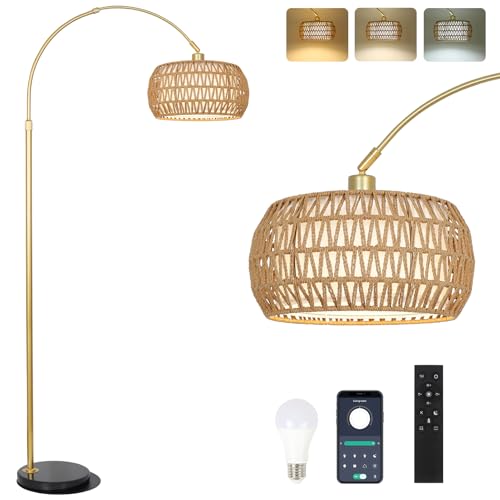 Rayofly Gold Bogenlampe Wohnzimmer Stehlampe, Modern Stehlampe mit...