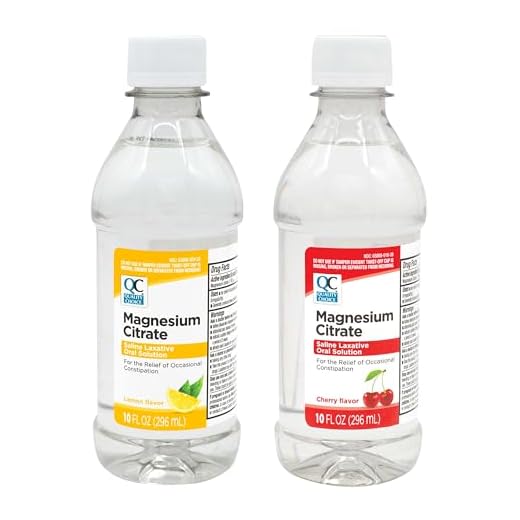 Quality Choice Magnesium Citrate, Saline Laxative for Constipation, Fast Acting Relief, Colon Prep and Cleanse in Both Cherry & Lemon Flavor 10 Fl Oz per Bottle, Clear Mag Citrate