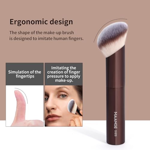 MAANGE 20 Pcs Makeup Brushes with Gift Box, Double-End Multi-functional Makeup Brushes for Blending Liquid Powder Concealer Cream Blush Buffe,CoffeeBrown - Thumbnail 3